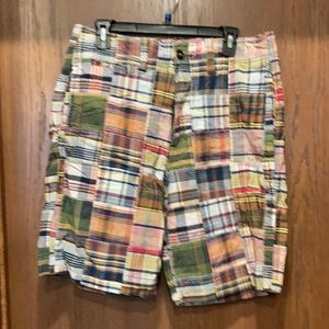 American Eagle Outfitters Patchwork Plaid Cargo Shorts - Multicolor